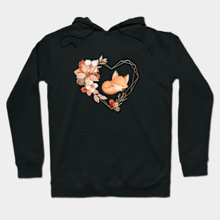 Cute Fox Floral Hoodie